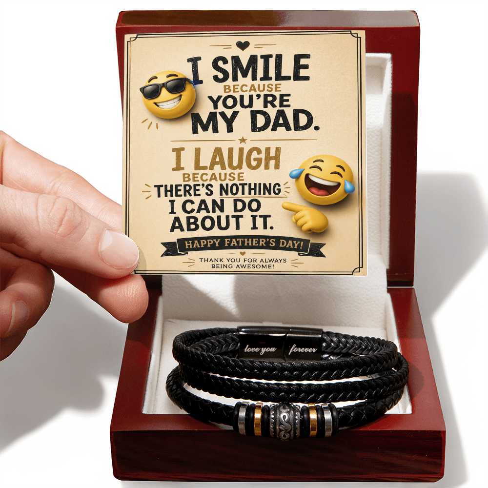 Funny Father's Day Love You Forever Bracelet Gift for Dad – Humorous Message Card Jewelry - goldenandvintage