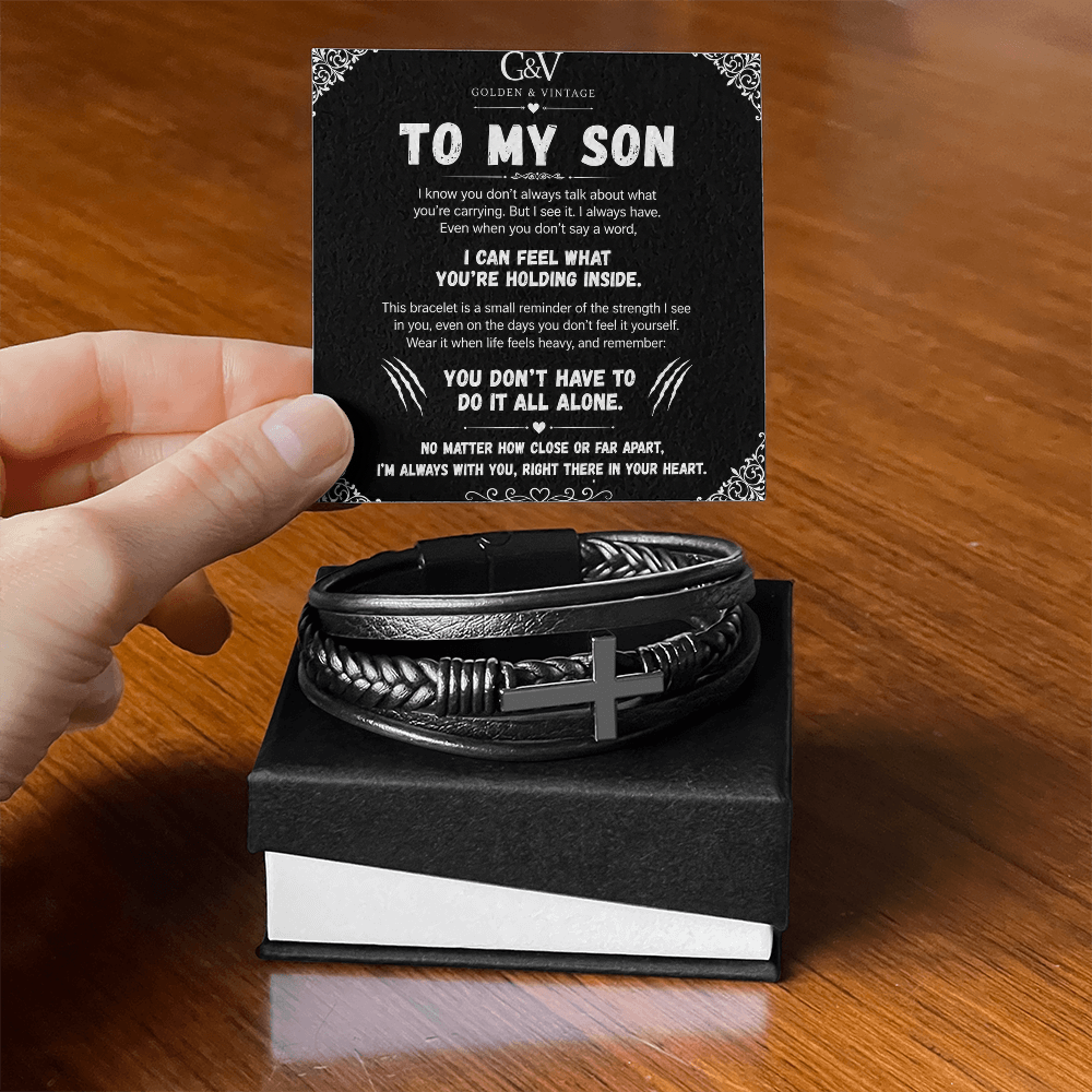 To My Son – Cross Bracelet | Meaningful Gift From Mom or Dad