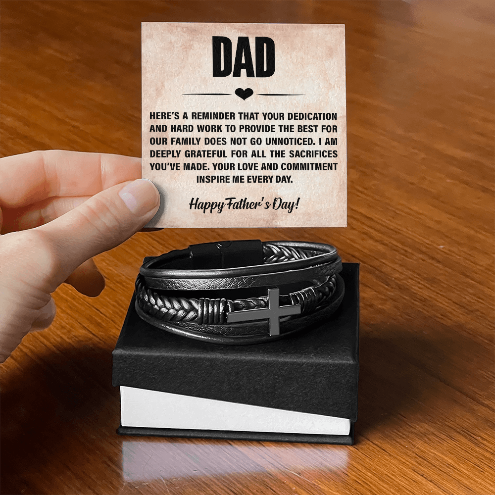 Personalized Men's Cross Bracelet for Dad – Meaningful Father's Day Appreciation Gift for Him - goldenandvintage