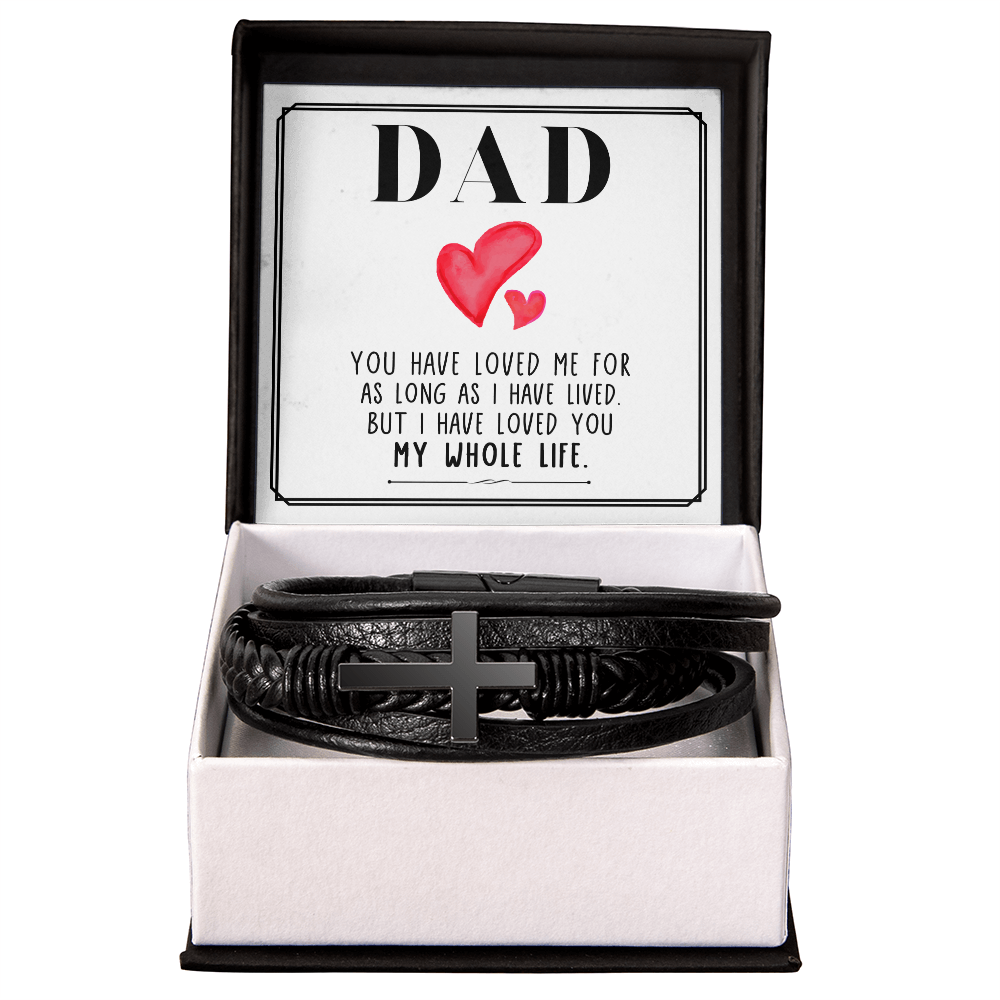 Personalized Men's Cross Bracelet for Dad – Meaningful Father's Day Gift Bracelet with Custom Message Card - goldenandvintage