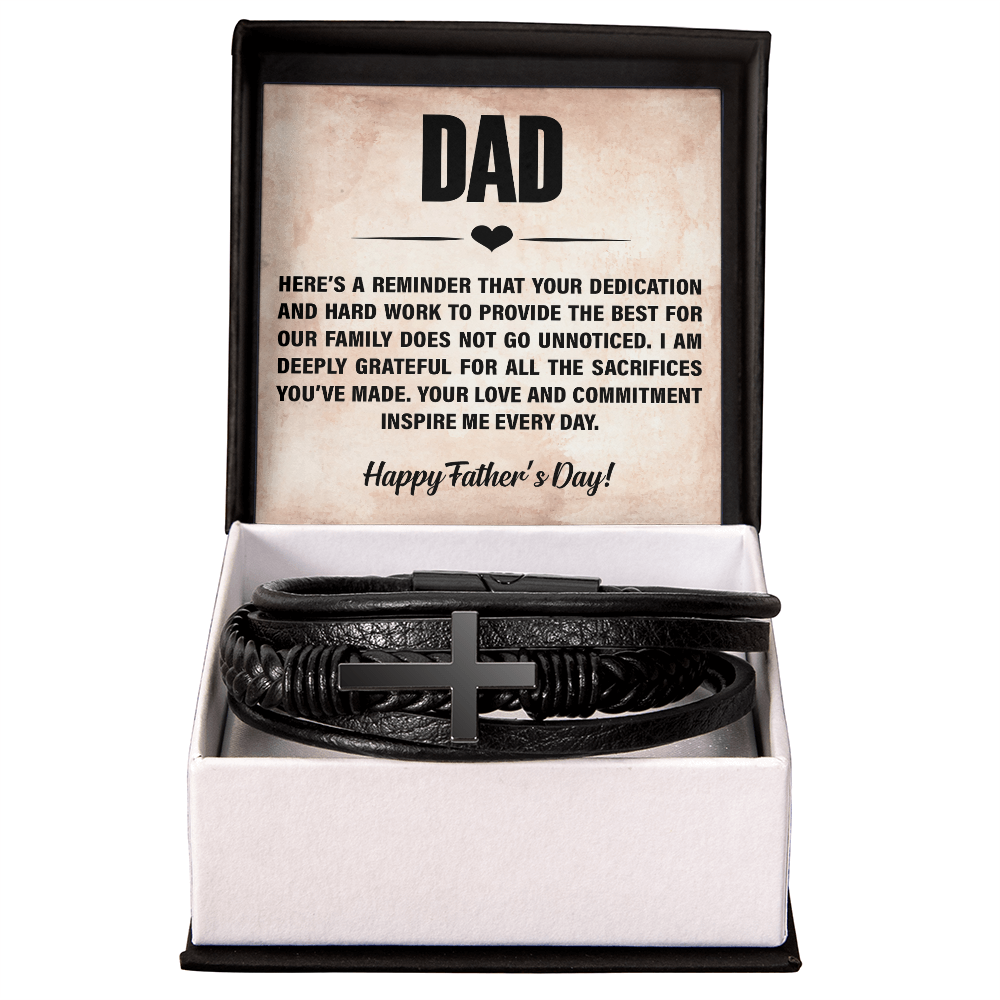Personalized Men's Cross Bracelet for Dad – Meaningful Father's Day Appreciation Gift for Him - goldenandvintage