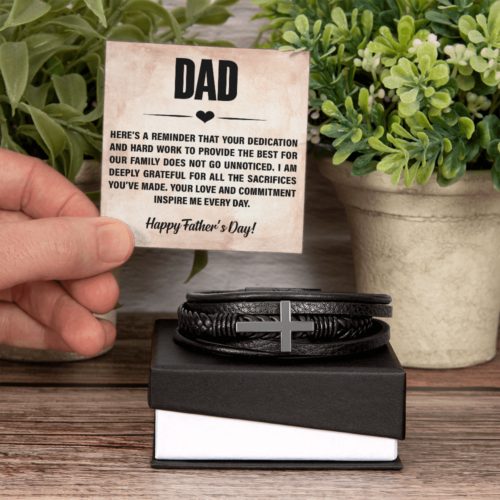 Personalized Men's Cross Bracelet for Dad – Meaningful Father's Day Appreciation Gift for Him - goldenandvintage