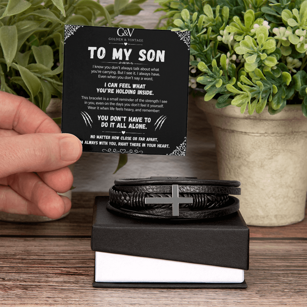 To My Son – Cross Bracelet | Meaningful Gift From Mom or Dad