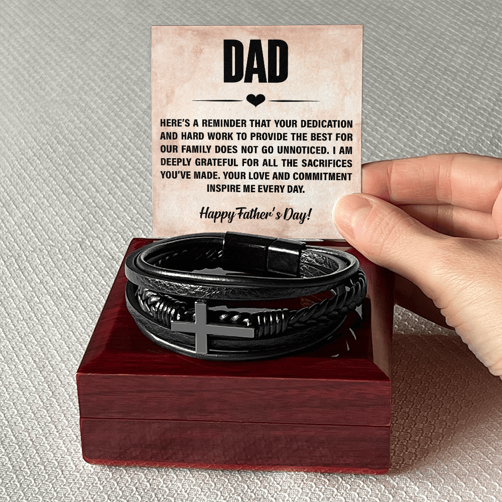 Personalized Men's Cross Bracelet for Dad – Meaningful Father's Day Appreciation Gift for Him - goldenandvintage