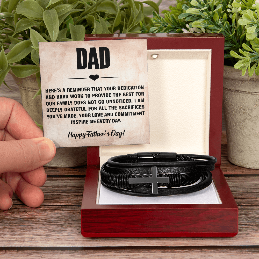 Personalized Men's Cross Bracelet for Dad – Meaningful Father's Day Appreciation Gift for Him - goldenandvintage