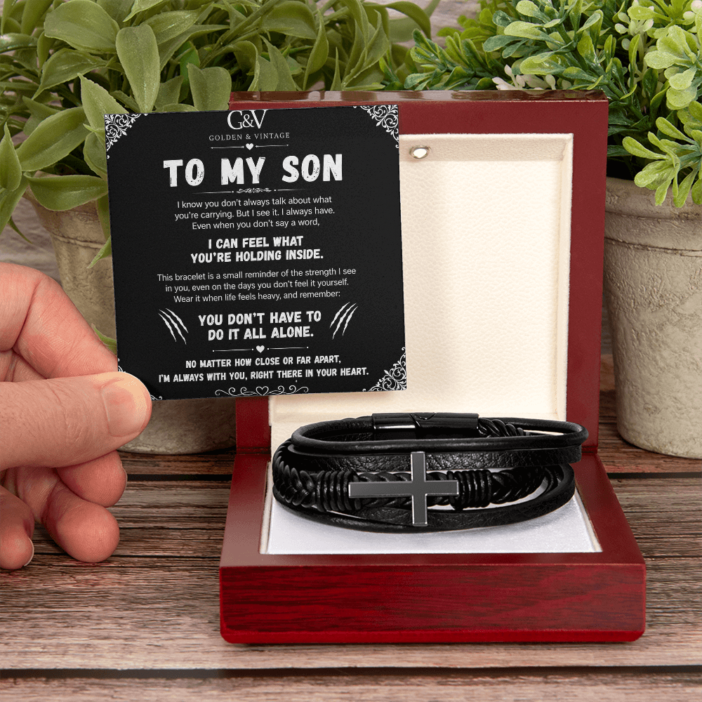 To My Son – Cross Bracelet | Meaningful Gift From Mom or Dad