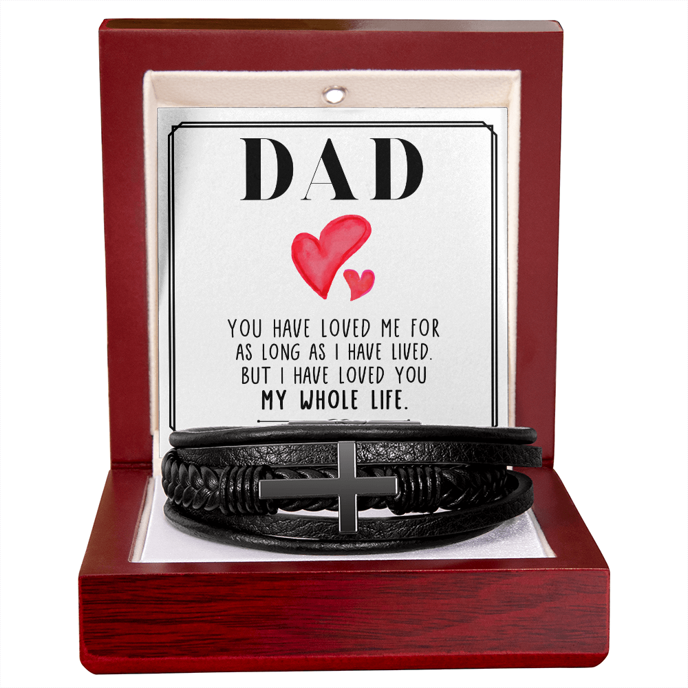 Personalized Men's Cross Bracelet for Dad – Meaningful Father's Day Gift Bracelet with Custom Message Card - goldenandvintage
