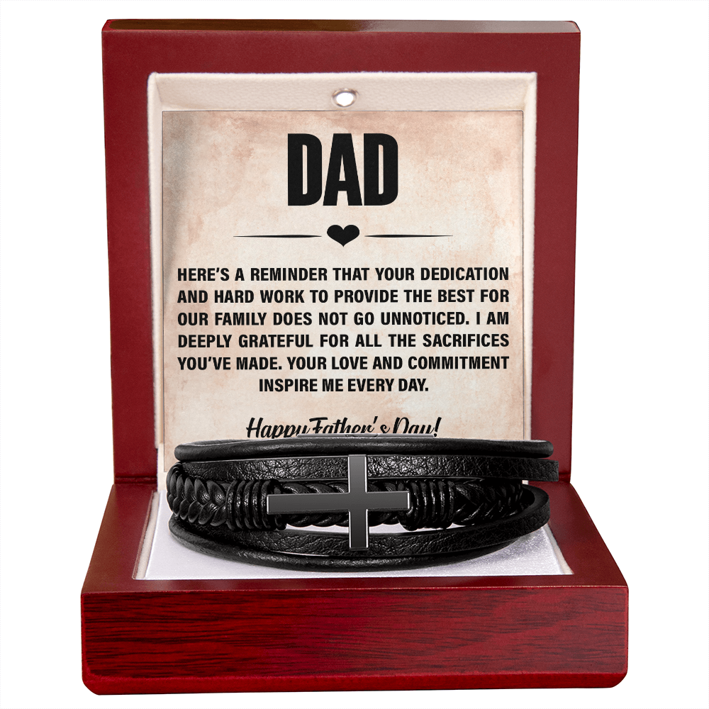 Personalized Men's Cross Bracelet for Dad – Meaningful Father's Day Appreciation Gift for Him - goldenandvintage