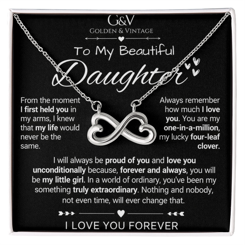 To My Beautiful Daughter – Endless Love Necklace | Meaningful Gift for Daughter