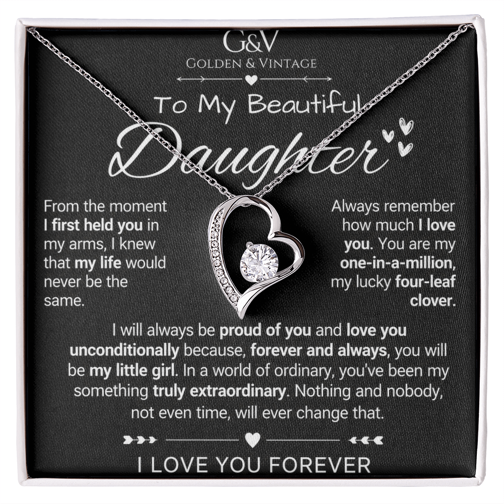 To My Beautiful Daughter – Forever Love Necklace | Meaningful Gift for Daughter
