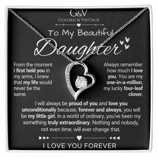 To My Beautiful Daughter – Forever Love Necklace | Meaningful Gift for Daughter