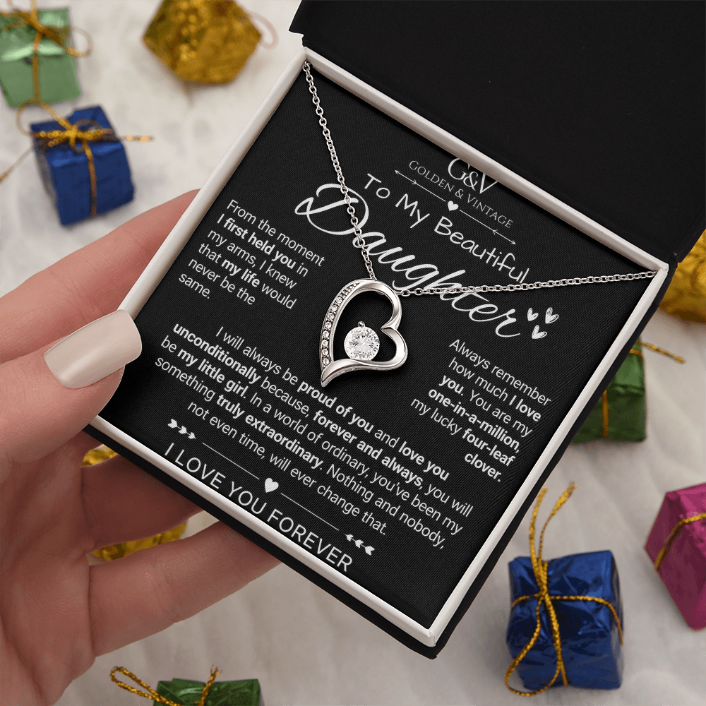 To My Beautiful Daughter – Forever Love Necklace | Meaningful Gift for Daughter