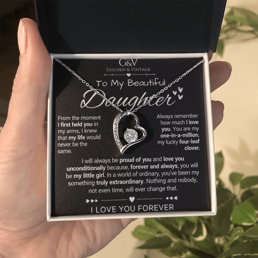 To My Beautiful Daughter – Forever Love Necklace | Meaningful Gift for Daughter