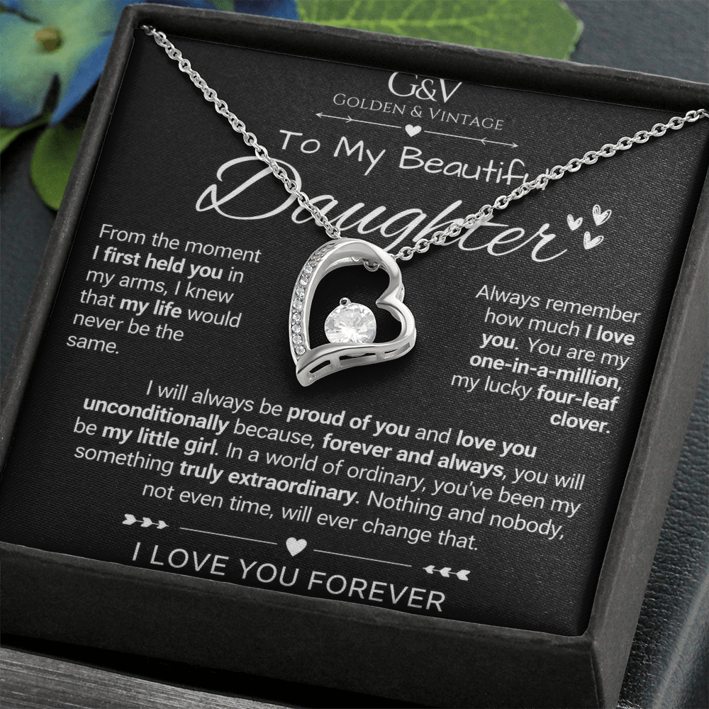 To My Beautiful Daughter – Forever Love Necklace | Meaningful Gift for Daughter