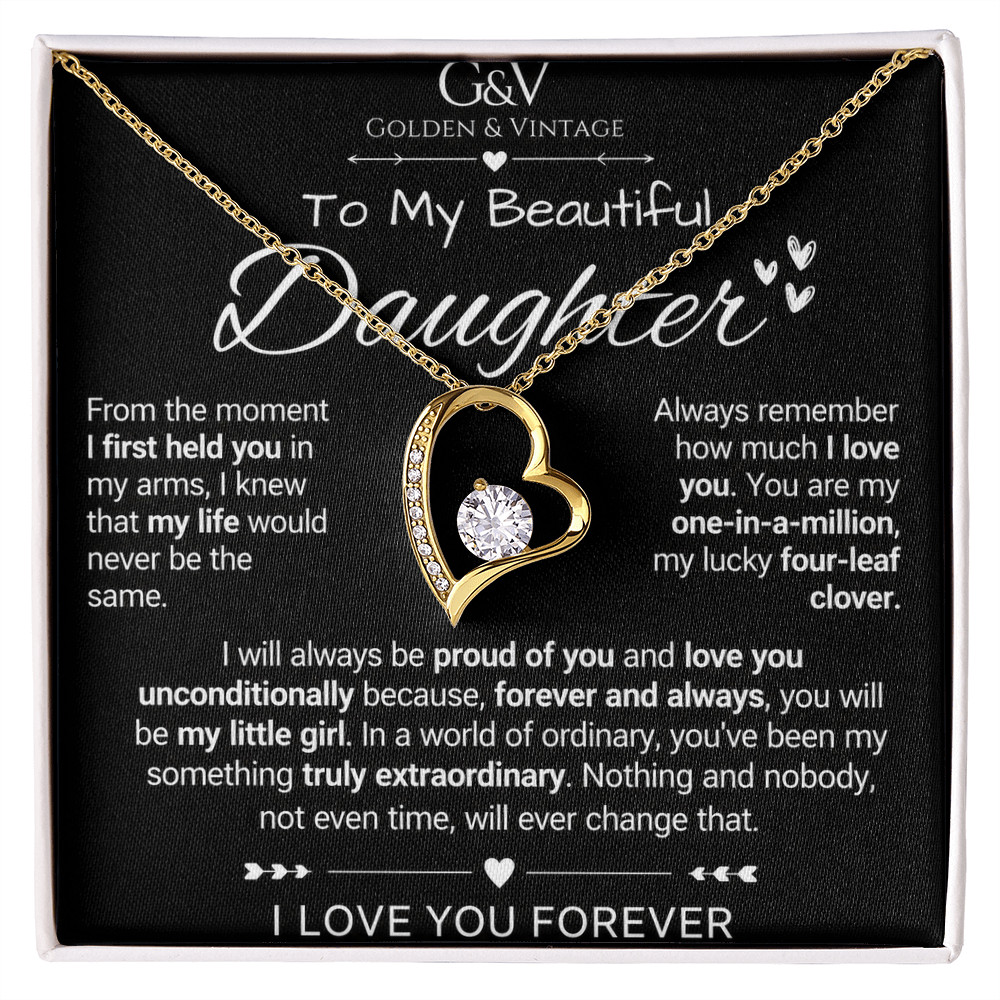 To My Beautiful Daughter – Forever Love Necklace | Meaningful Gift for Daughter