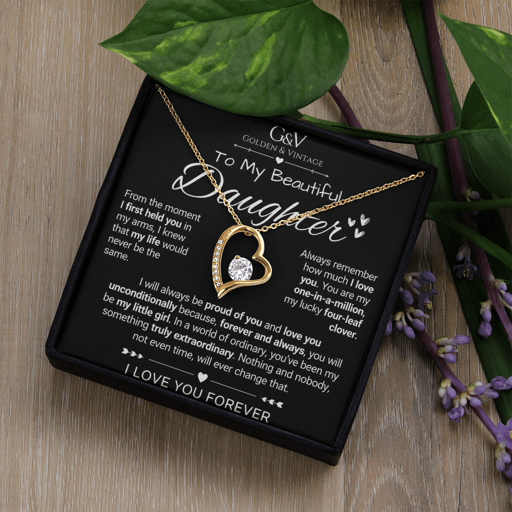 To My Beautiful Daughter – Forever Love Necklace | Meaningful Gift for Daughter