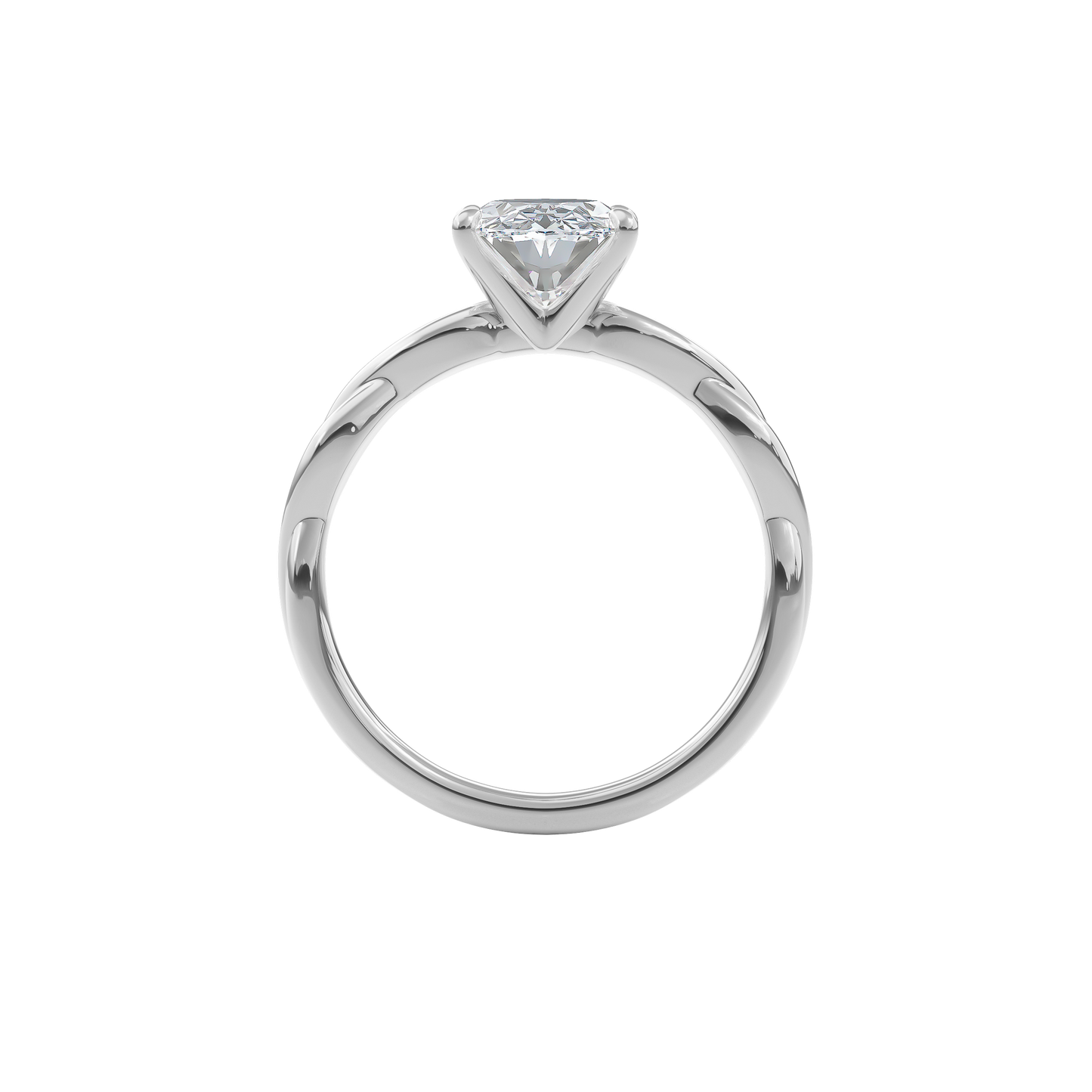 Rhea Twisted Engagement Ring Oval•White Gold