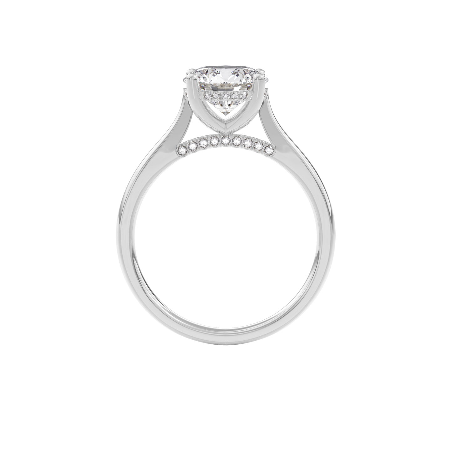 Elara Hidden Halo Salitaire Engagement Ring Round•White Gold