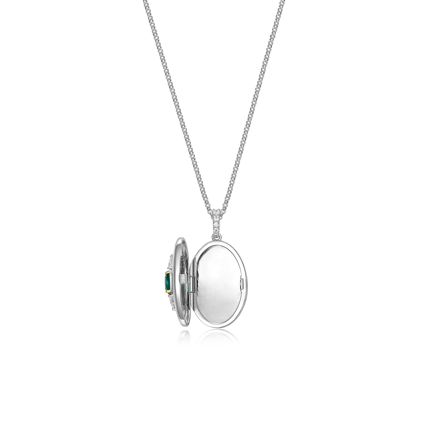 Rhodium Plated Guardian Eye Birthstone Locket SN005BR