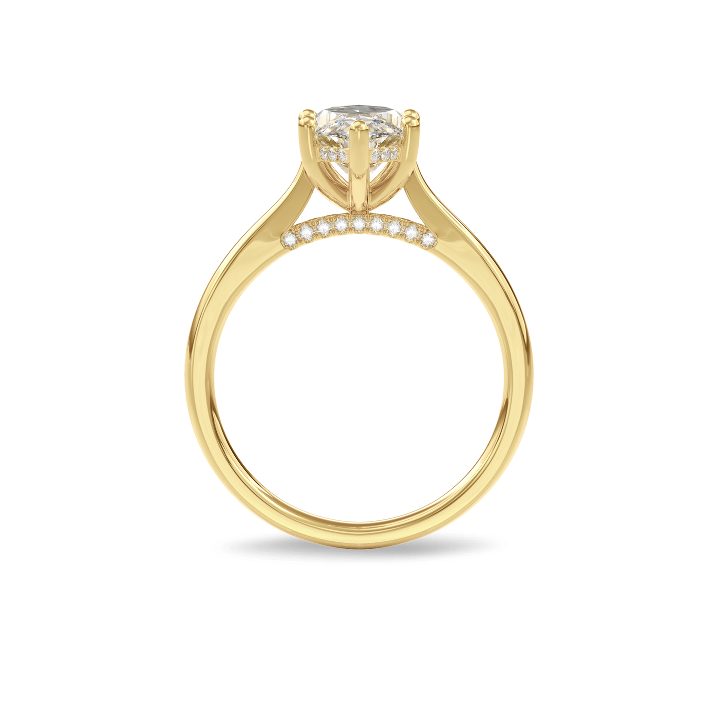 Elara Hidden Halo Salitaire Engagement Ring Marquise•Yellow Gold