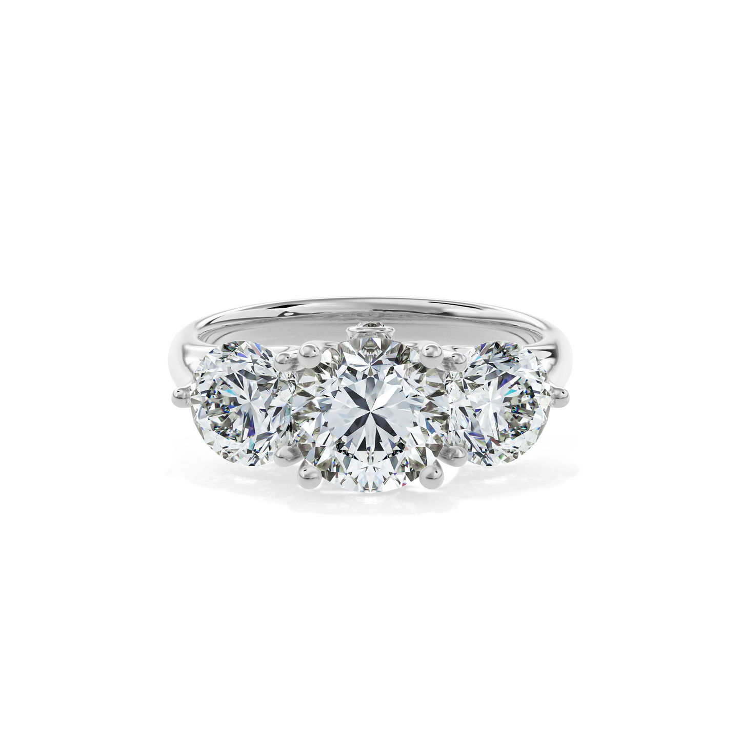 Daphnis Trinity Engagement Ring Round•White Gold