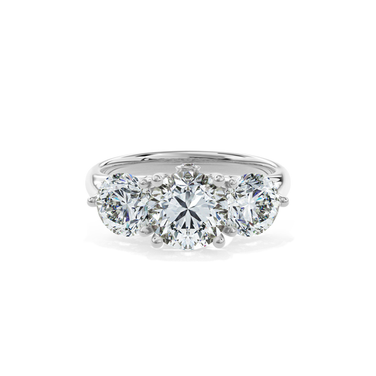 Daphnis Trinity Engagement Ring Round•White Gold