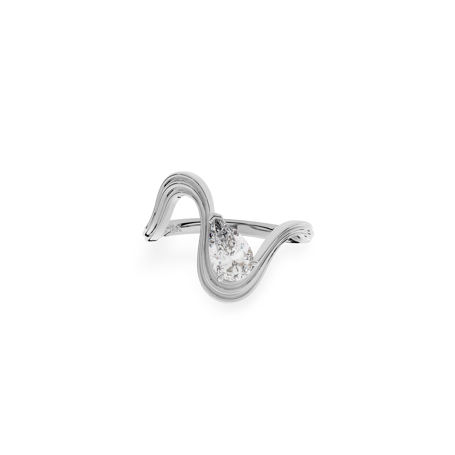 Pearl  Vela Curve Ringi in White Gold