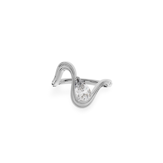 Pearl  Vela Curve Ringi in White Gold