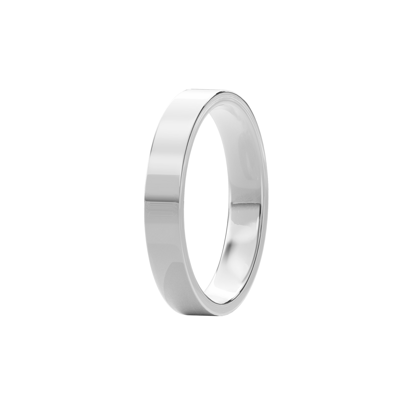 Wedding Bands Flat Band 4mm•White Gold