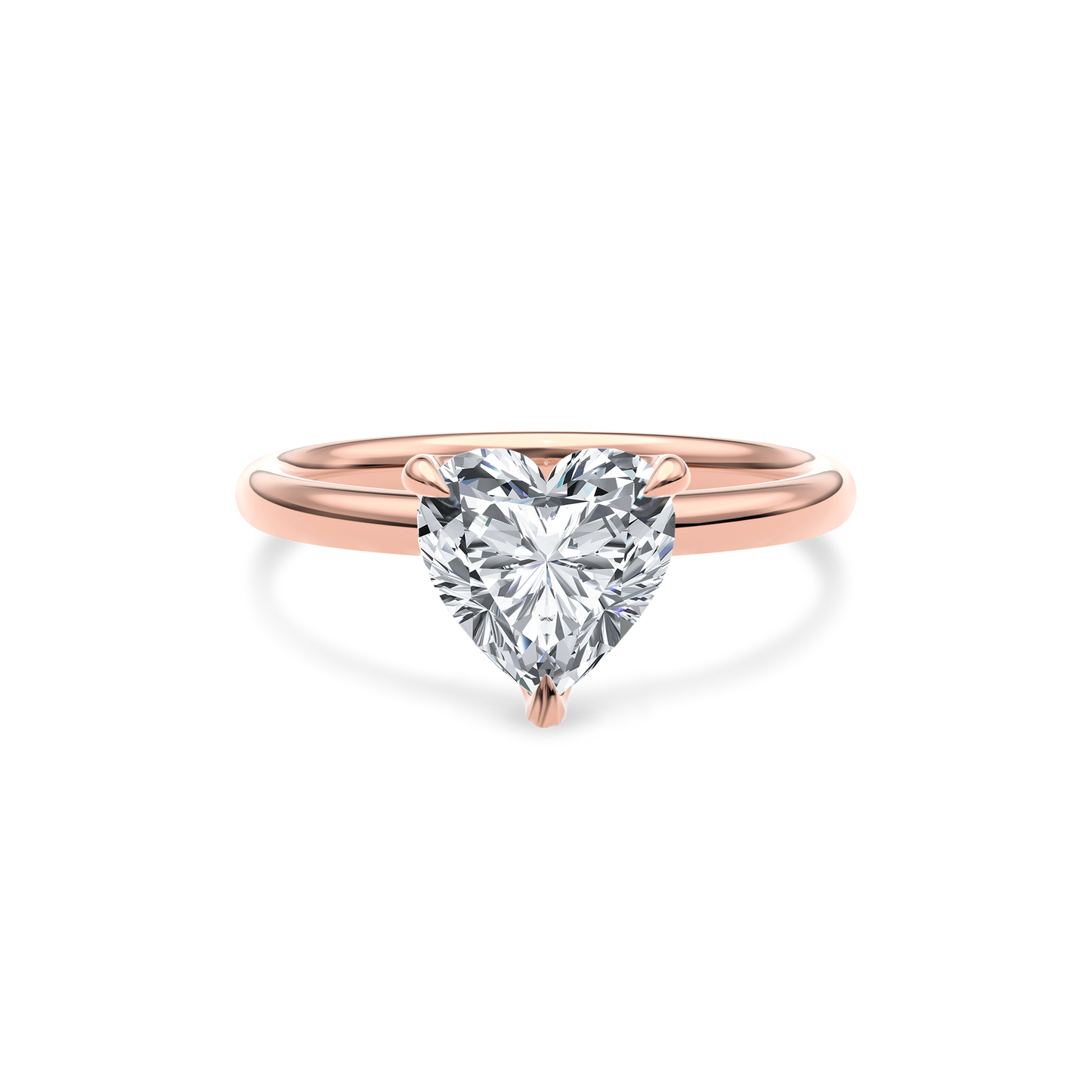 Dia Solitaire Engagement Ring Heart•Rose Gold