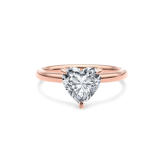 Dia Solitaire Engagement Ring Heart•Rose Gold
