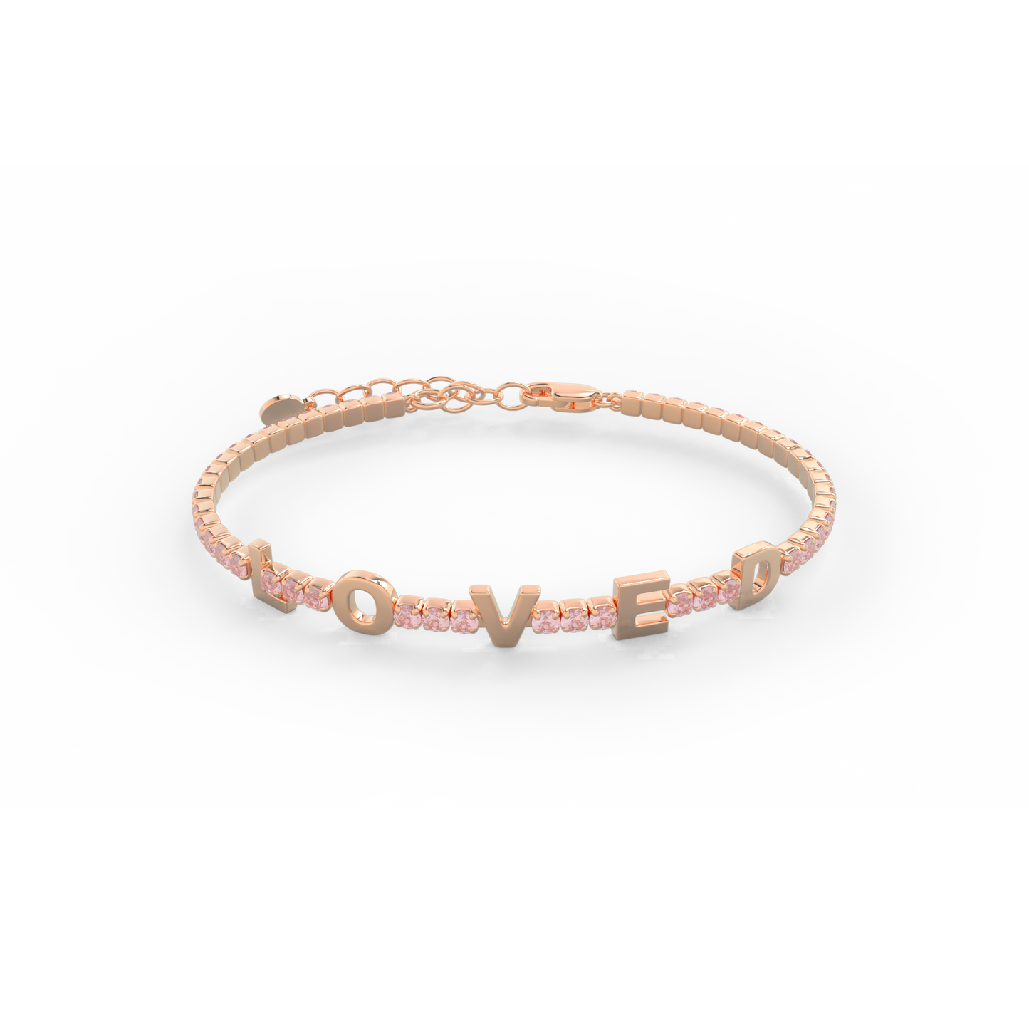 Morganite Birthstone Tennis Bracelet 18K Rose Gold SB001A