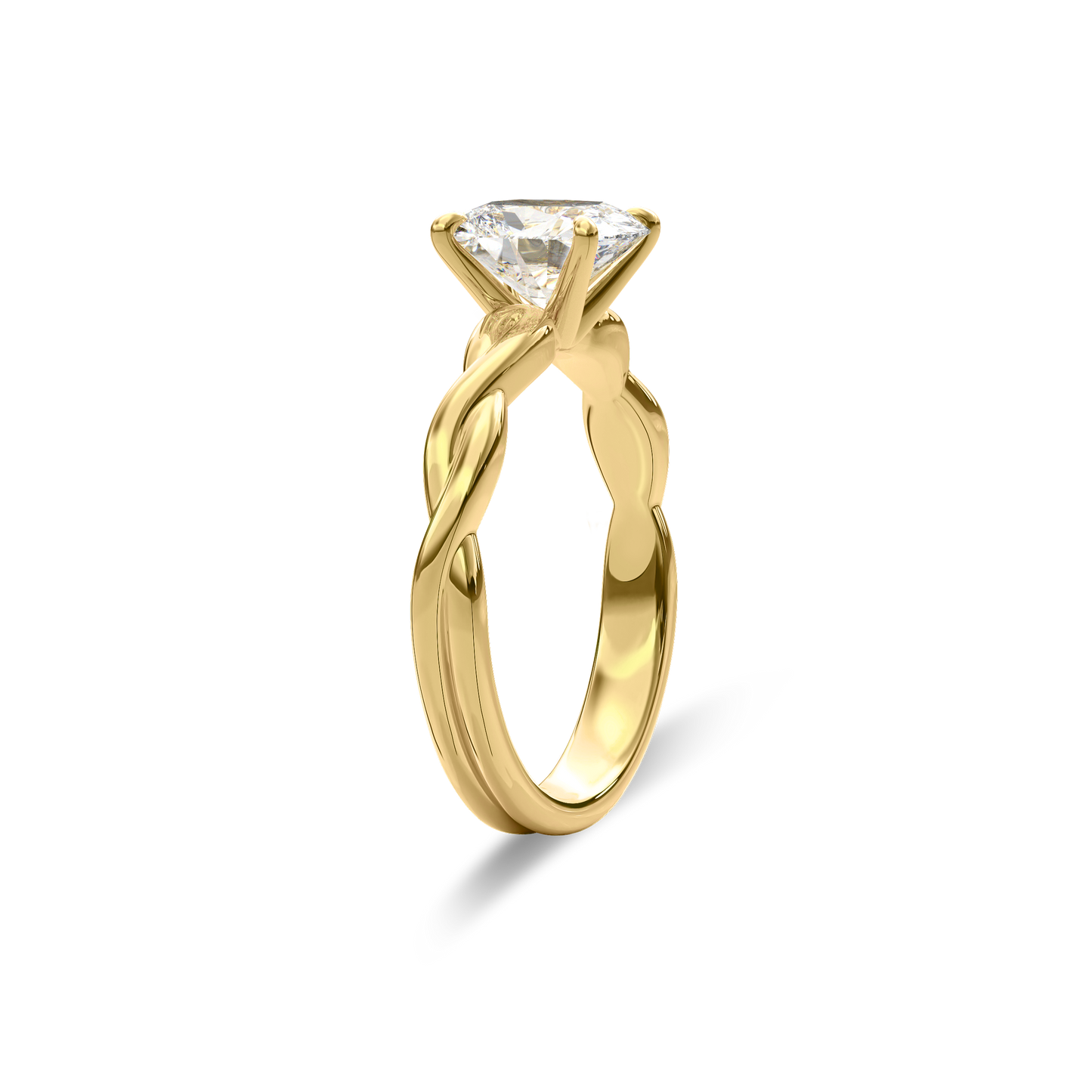 Rhea Twisted Engagement Ring Cushion•Yellow Gold