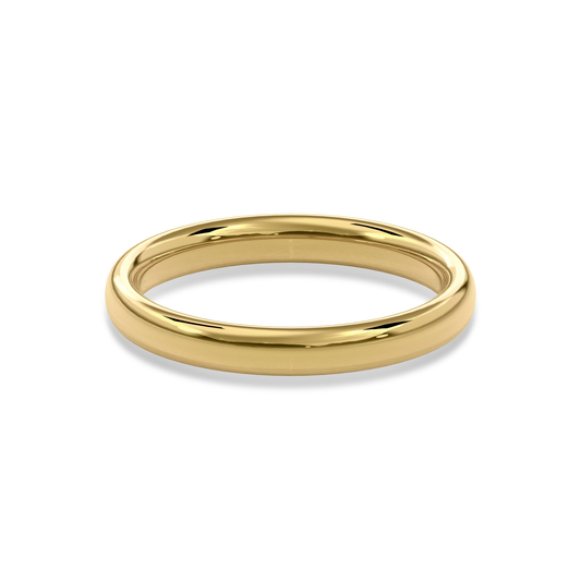 3.3mm Classic Round Wedding Band in Yellow Gold