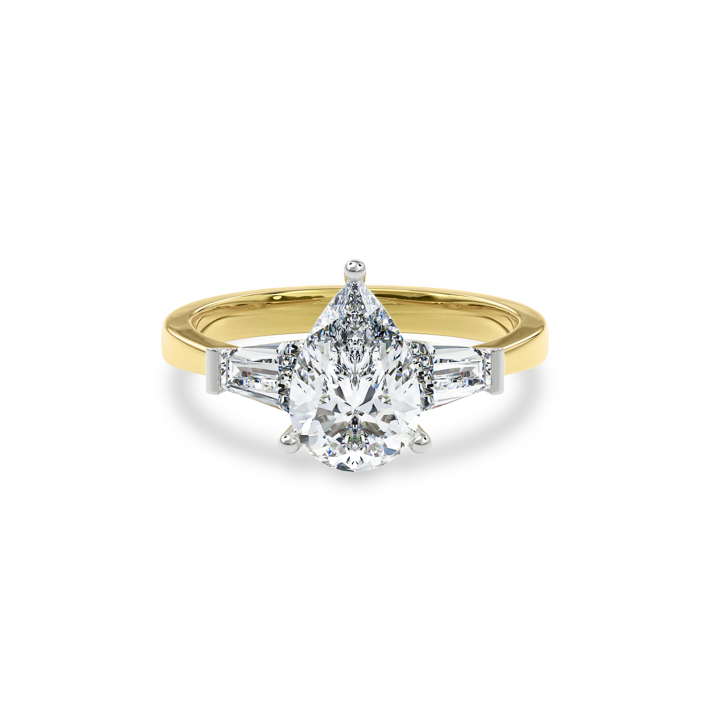 Daphnis Three Stones Engagement Ring Pear•Yellow Gold