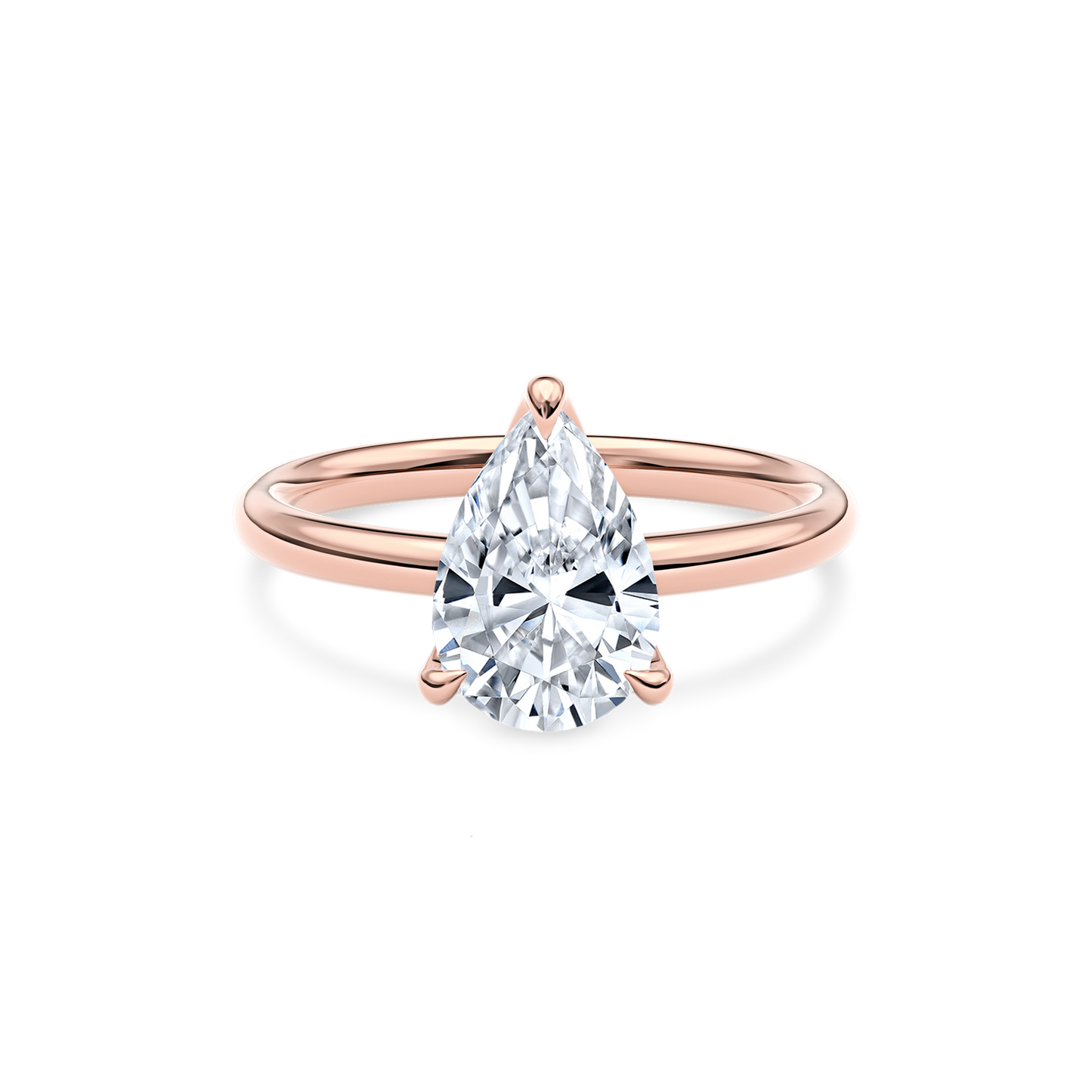 Dia Solitaire Engagement Ring Pear•Rose Gold