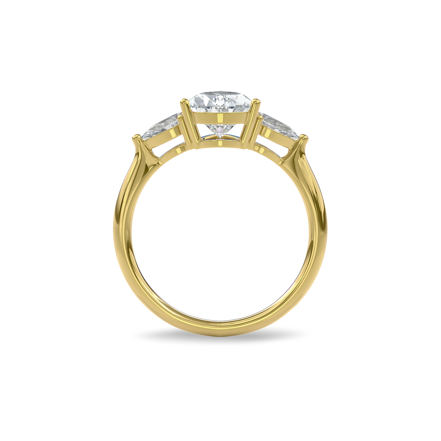 Daphnis Three Stones Engagement Ring Pear•Yellow Gold