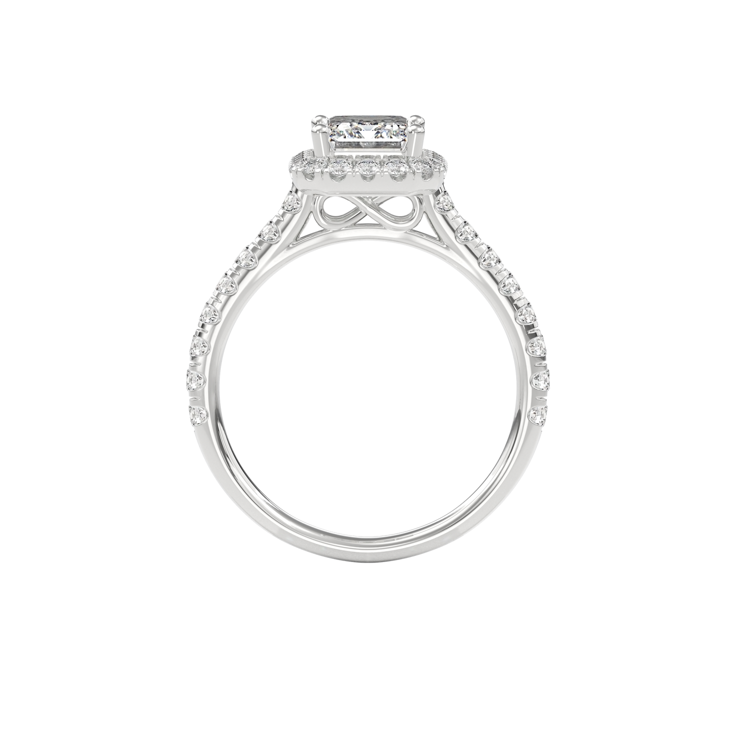 Elara Infinity Engagement Ring Emerald•White Gold