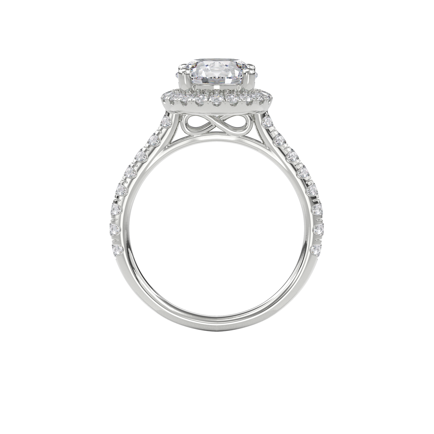 Elara Infinity Engagement Ring Round•White Gold