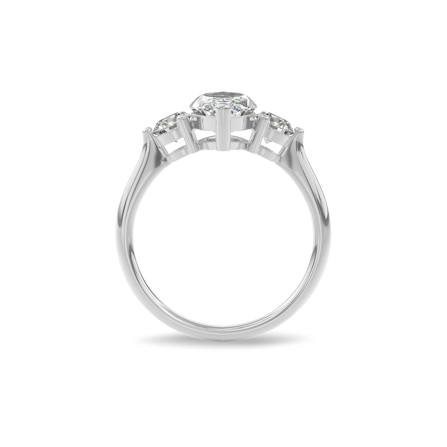 Daphnis Three Stones Engagement Ring Marquise•White Gold