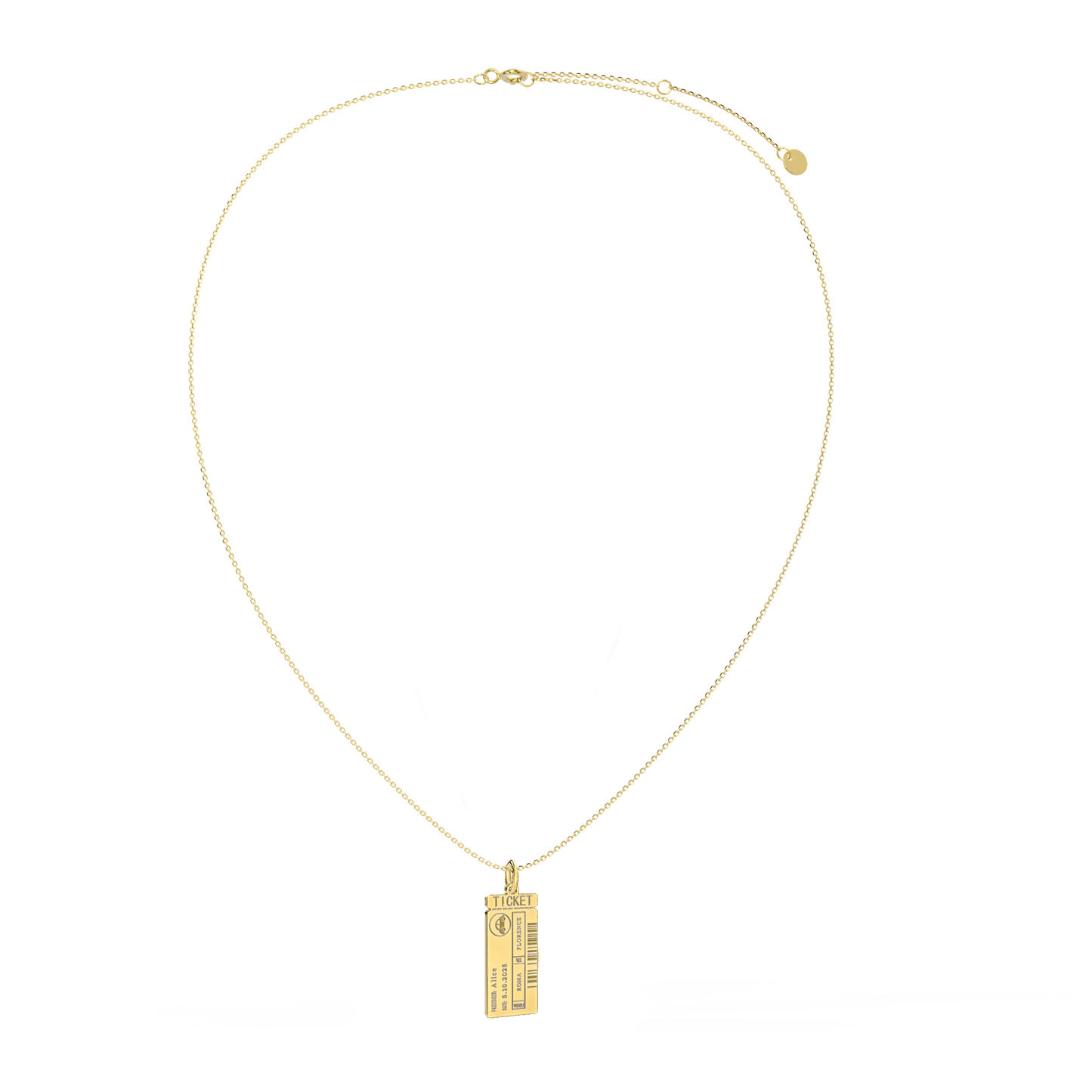 Classic Woman Boarding Ticket Necklace SN003W