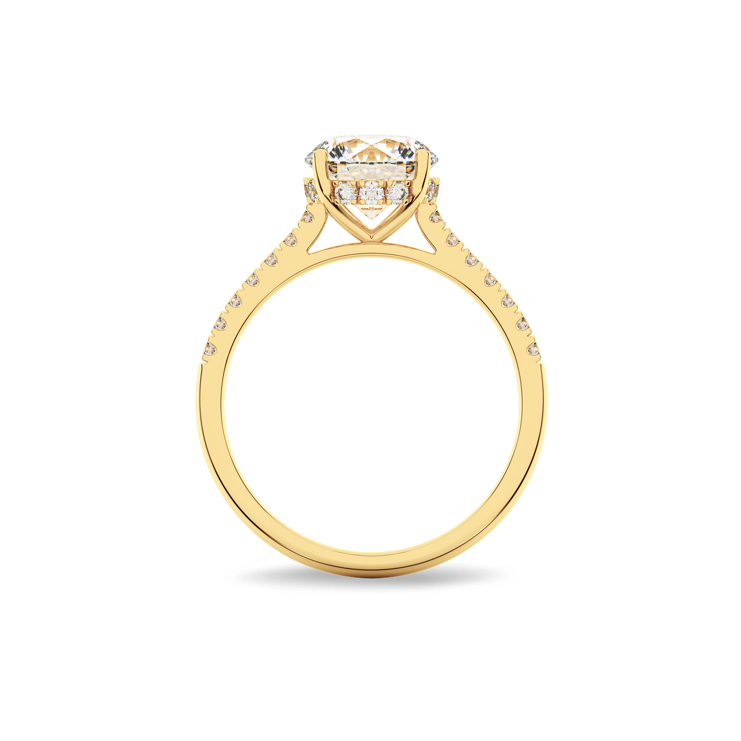 Hidden Halo II Round  Lab Grown Diamond Ring in 14K Gold