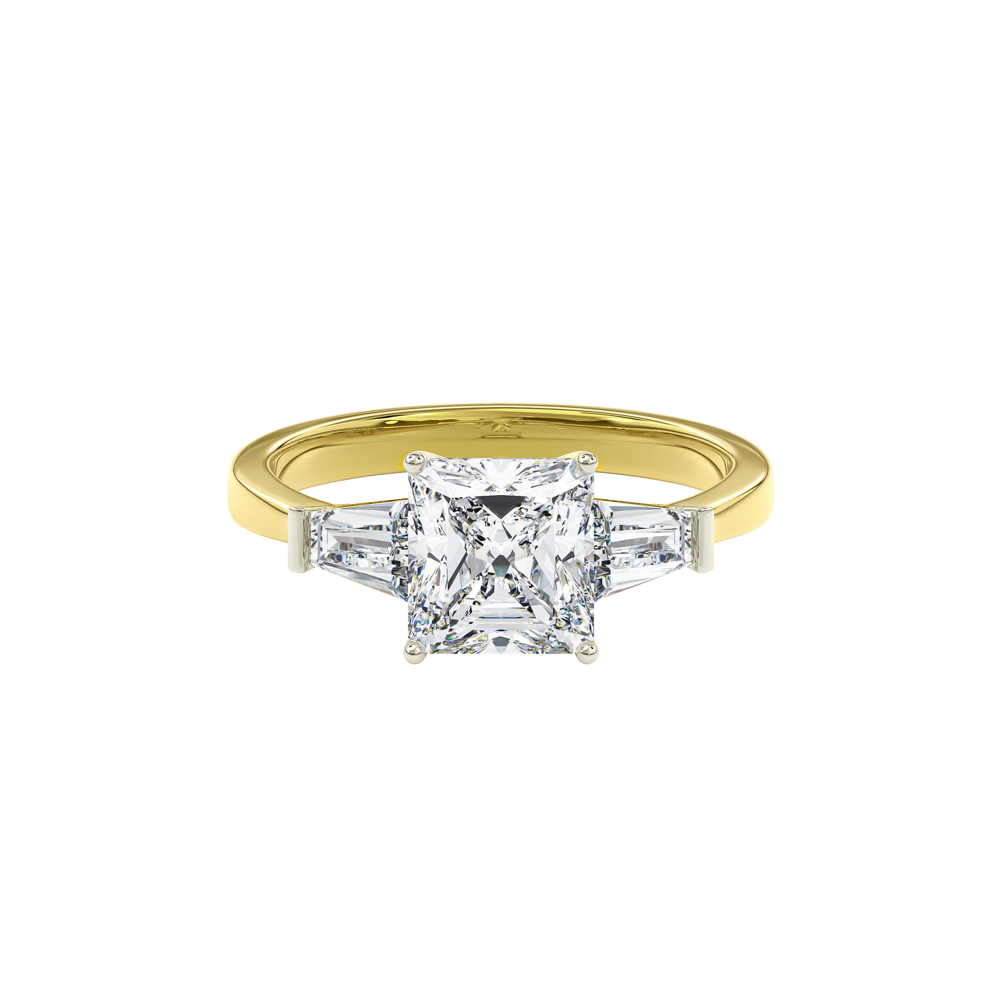 Daphnis Three Stones Engagement Ring Radiant•Yellow Gold