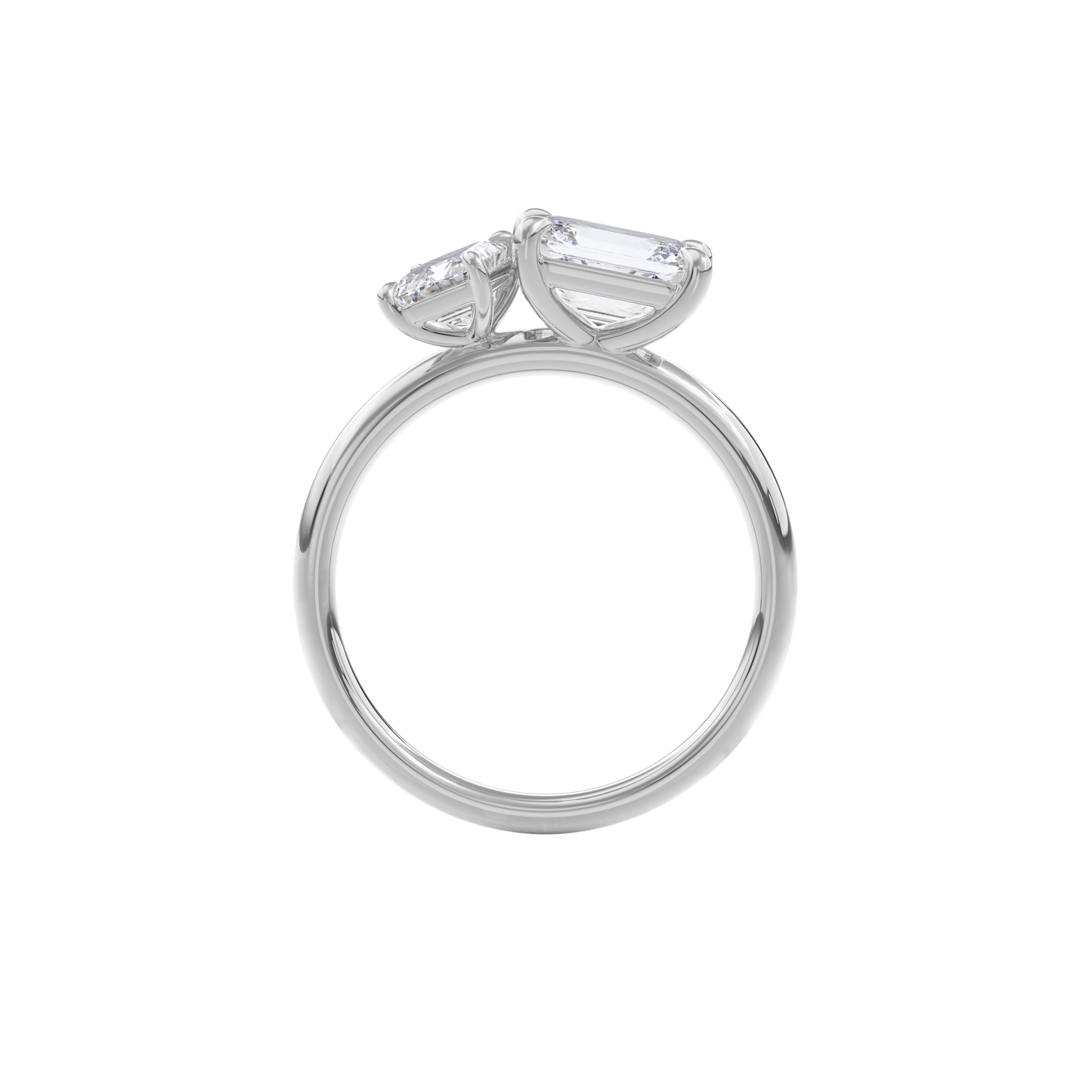 Callisto Two Stones Engagement Ring Emerald•White Gold