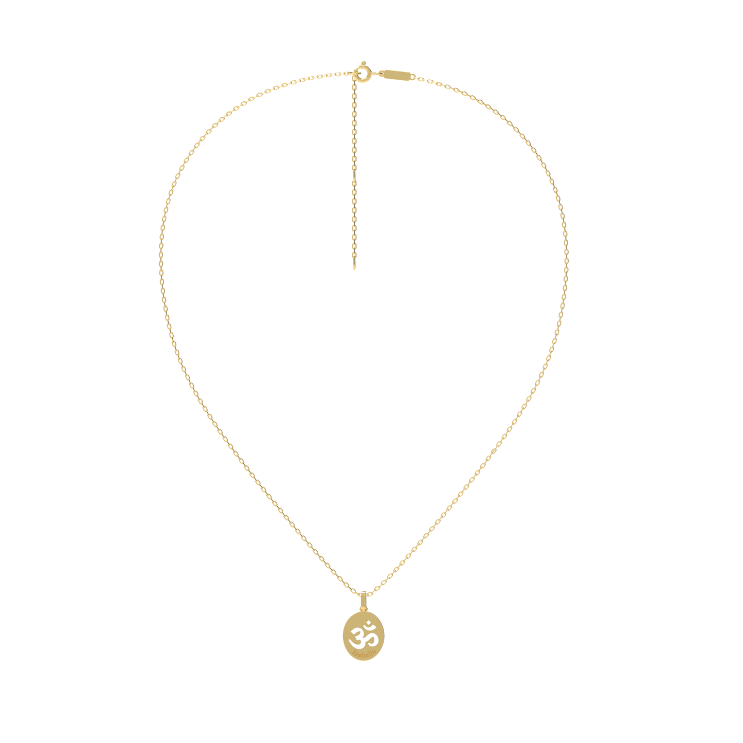 Yellow Gold Oval Tag Pendant KN001C