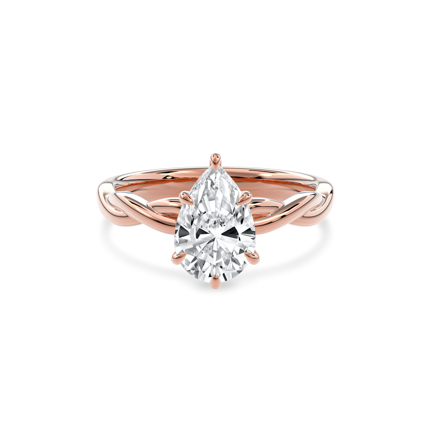 Rhea Twisted Engagement Ring Pear•Rose Gold