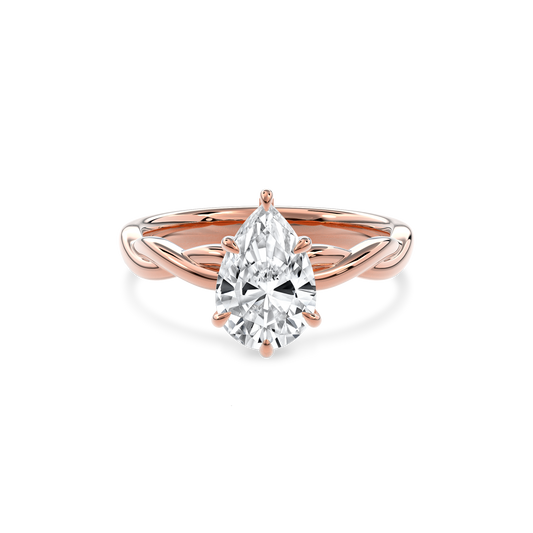 Rhea Twisted Engagement Ring Pear•Rose Gold