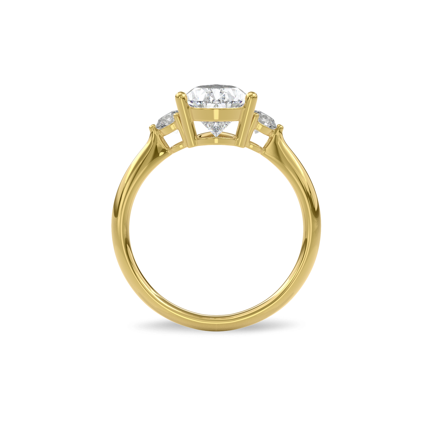 Daphnis Three Stones Engagement Ring Pear•Yellow Gold