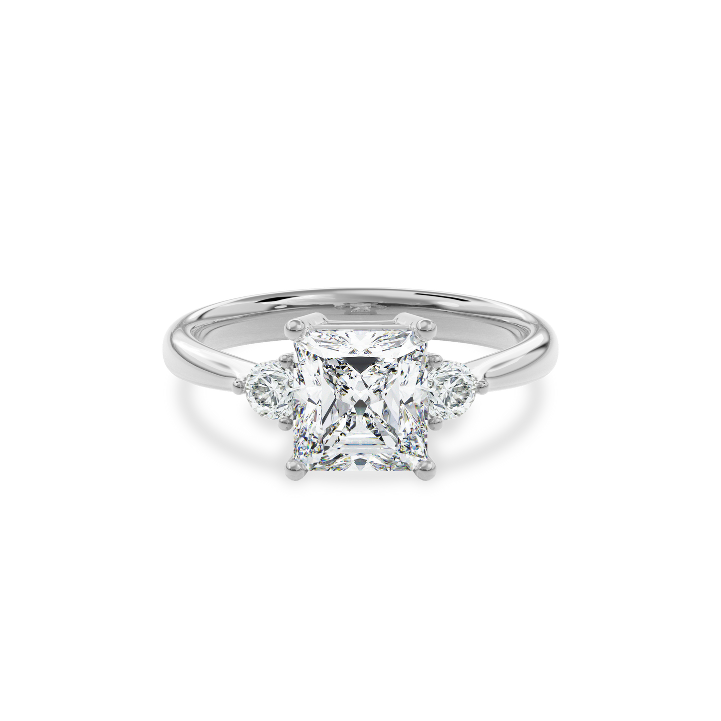 Daphnis Three Stones Engagement Ring Radiant•White Gold