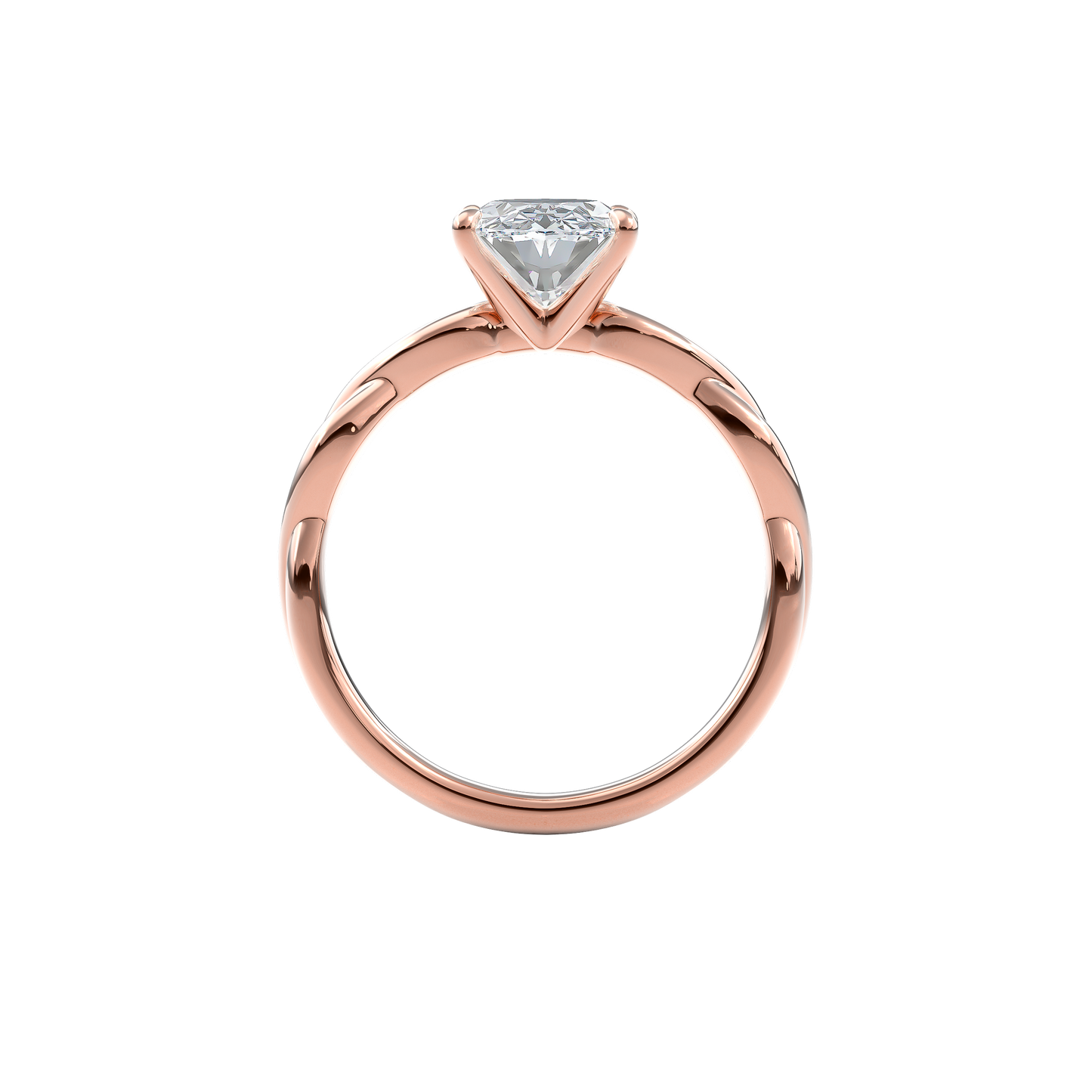 Rhea Twisted Engagement Ring Oval•Rose Gold